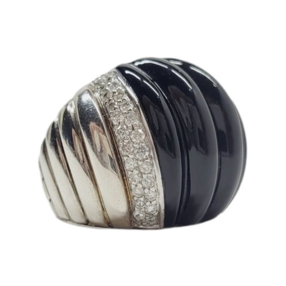 John Hardy Bedeg Black Onyx Wide Dome Ring - Picture 4 of 7